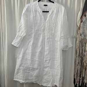 Elegant White Linen Dress